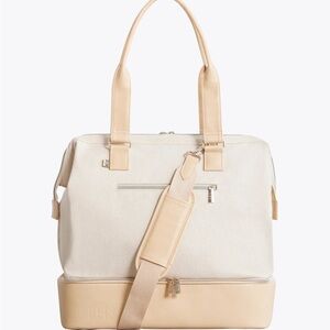BEIS Cream and Tan Travel Bag with Structured Design